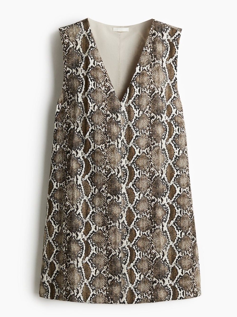 NWT H&M Sleeveless V-Neck Snake Print Tank Top - Brown, Black, White